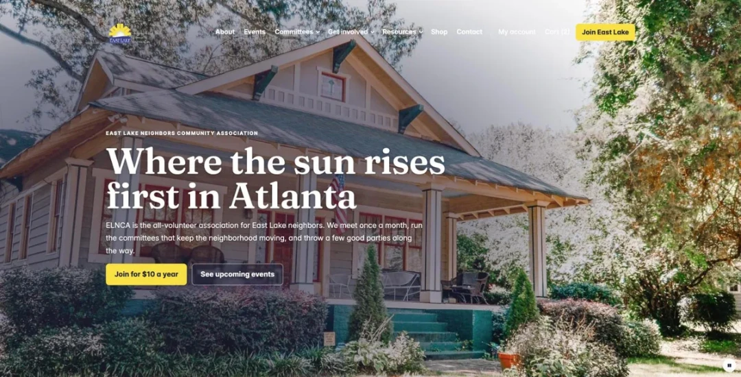 East Lake Neighbors association site built with GF Builder