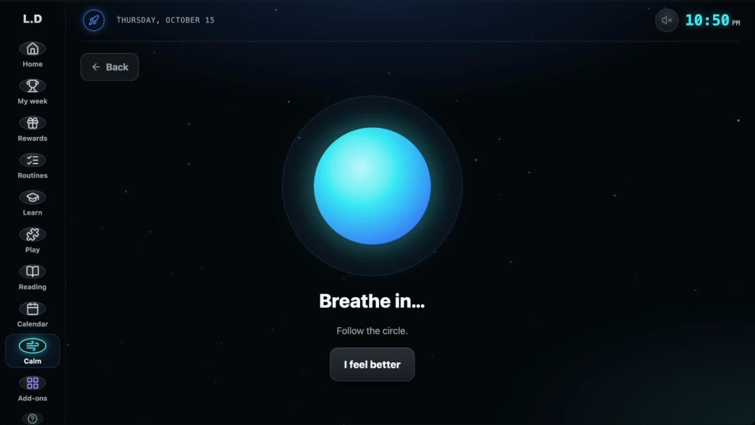 Breathing circle in the calming corner