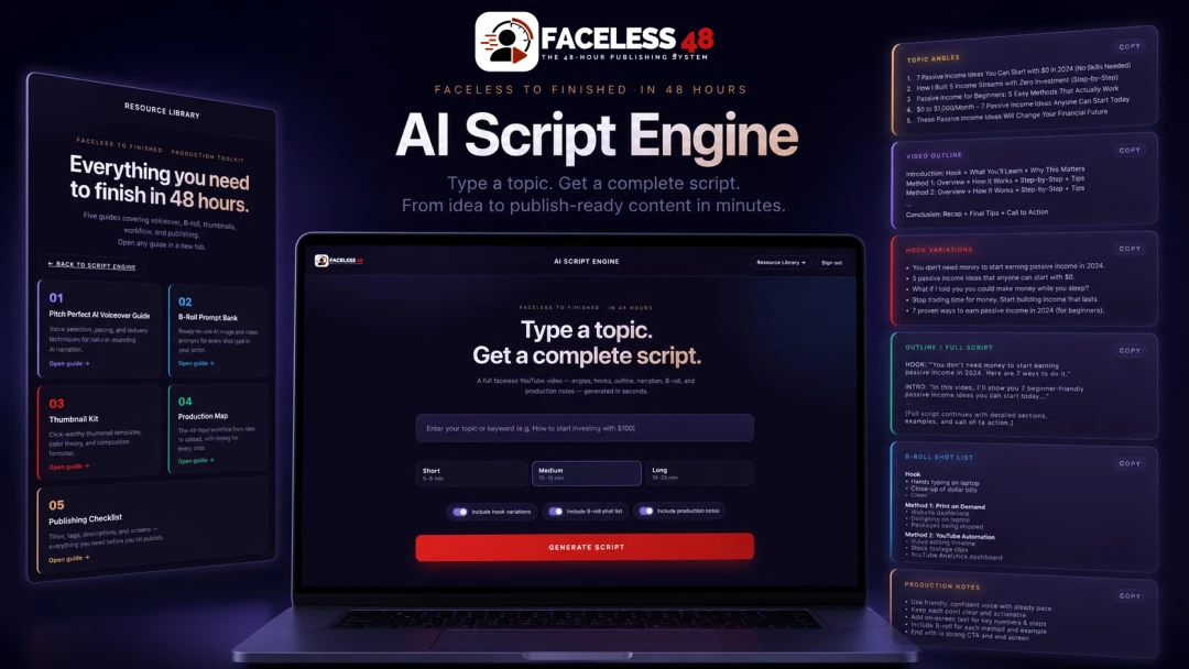 AI Script Engine guide mockup