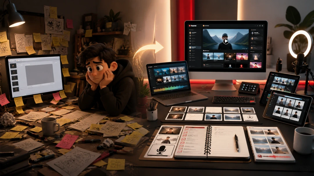 From Chaos to Creativity - The transformation from scattered ideas to a focused faceless YouTube production system